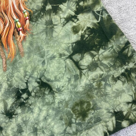 Bob‎ Marley T Shirt XL Green The Roxx Double Sided Tie Dye Lion - Picture 10 of 11